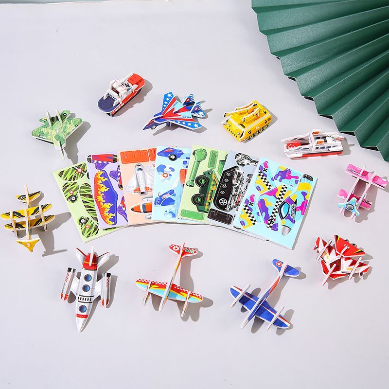 5pcs Children's creative puzzle DIY kindergarten early education manual assembly puzzle toys sea, land, and air fun 3D three-dimensional puzzle creative kindergarten manual puzzle assembly