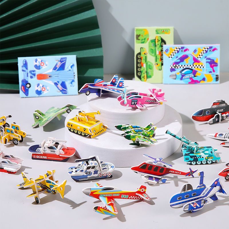 5pcs Children's creative puzzle DIY kindergarten early education manual assembly puzzle toys sea, land, and air fun 3D three-dimensional puzzle creative kindergarten manual puzzle assembly