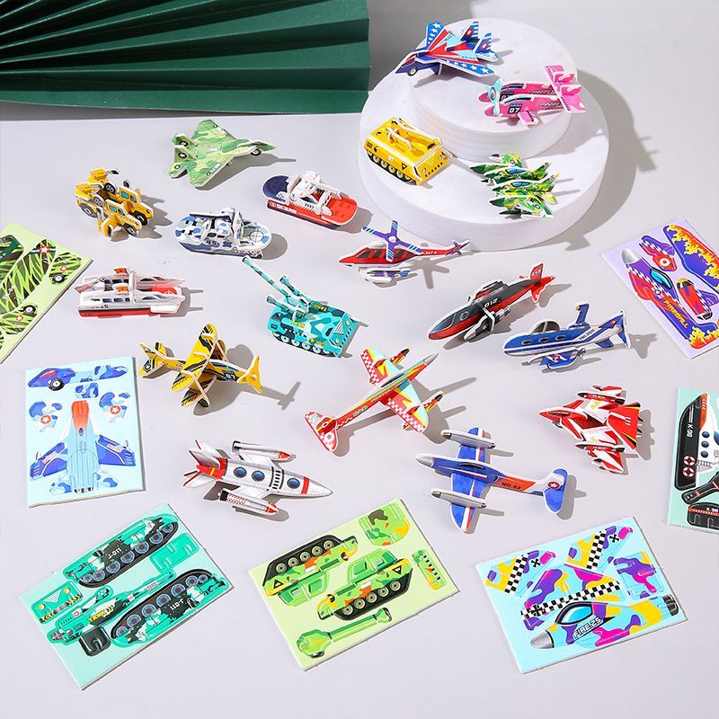 5pcs Children's creative puzzle DIY kindergarten early education manual assembly puzzle toys sea, land, and air fun 3D three-dimensional puzzle creative kindergarten manual puzzle assembly
