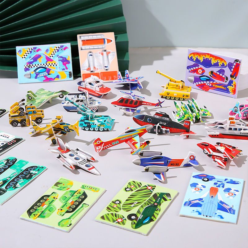 5pcs Children's creative puzzle DIY kindergarten early education manual assembly puzzle toys sea, land, and air fun 3D three-dimensional puzzle creative kindergarten manual puzzle assembly