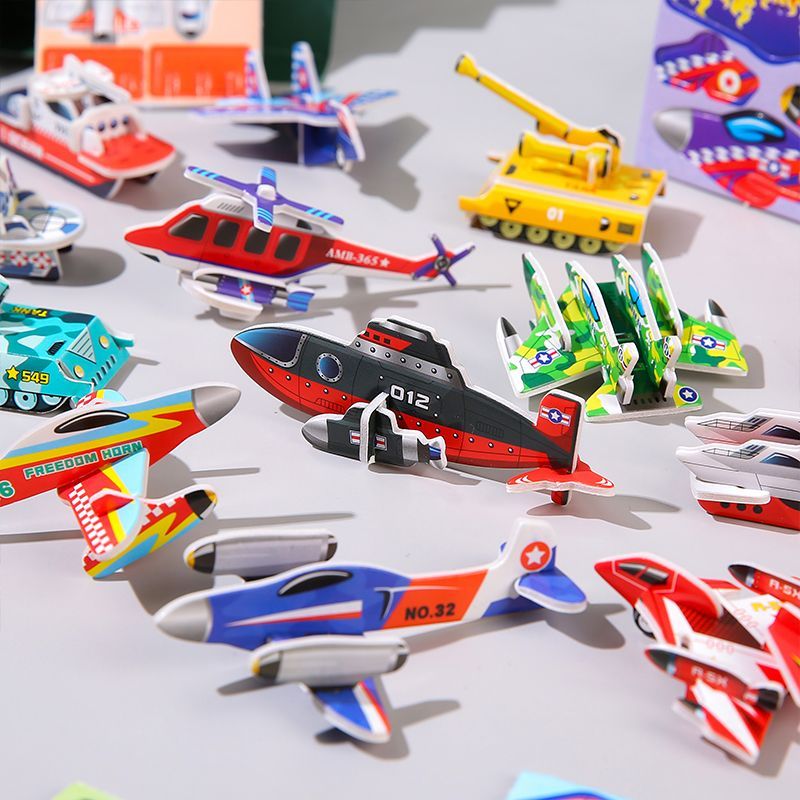 5pcs Children's creative puzzle DIY kindergarten early education manual assembly puzzle toys sea, land, and air fun 3D three-dimensional puzzle creative kindergarten manual puzzle assembly