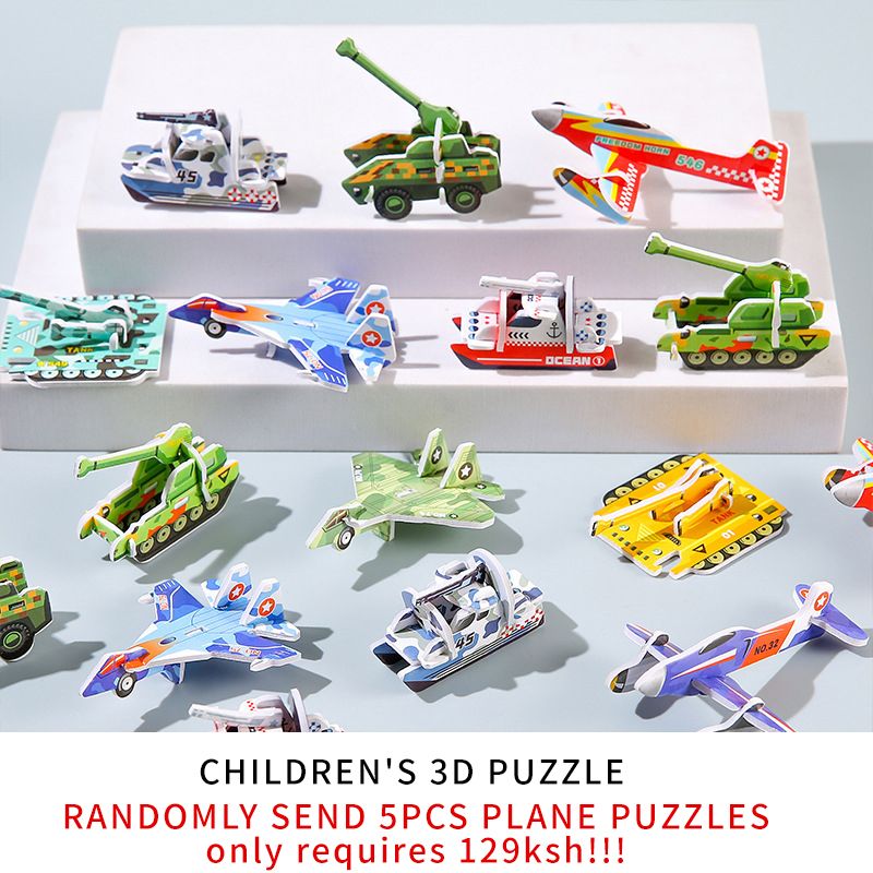 5pcs Children's creative puzzle DIY kindergarten early education manual assembly puzzle toys sea, land, and air fun 3D three-dimensional puzzle creative kindergarten manual puzzle assembly