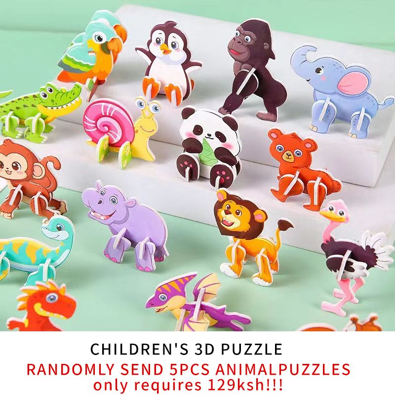 5pcs Children's creative puzzle DIY kindergarten early education manual assembly puzzle toys sea, land, and air fun 3D three-dimensional puzzle creative kindergarten manual puzzle assembly