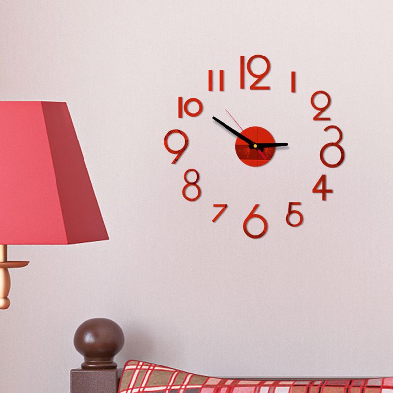 1 PC 3D DIY Wall Clock Acrylic Mirror Stickers Wall Clocks For Home Decoration Living Room Quartz Needle Hanging Watch Europe Horloge ,Home Decor ,Room Decor