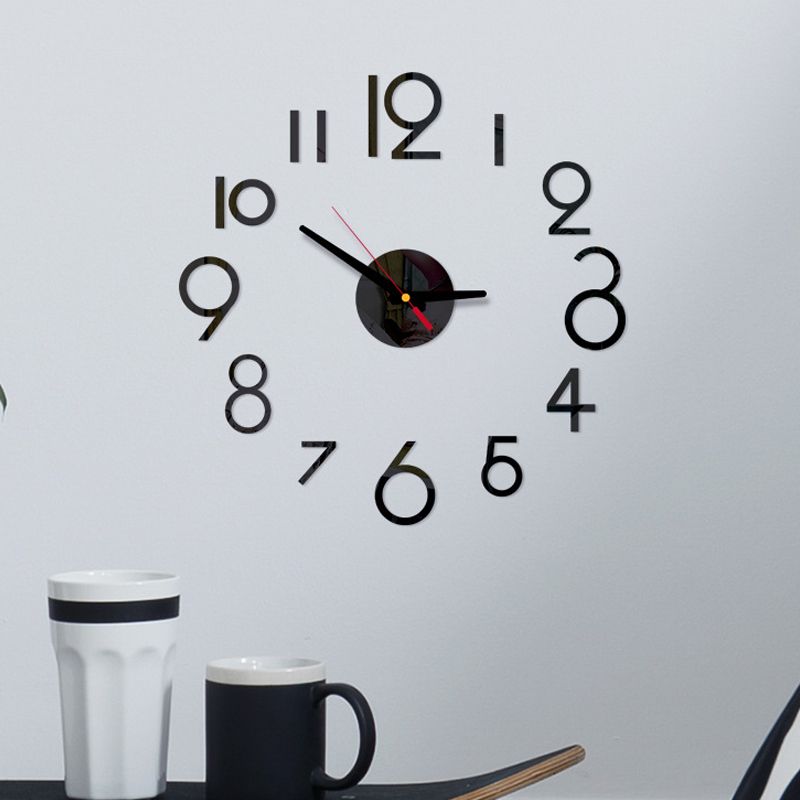 1 PC 3D DIY Wall Clock Acrylic Mirror Stickers Wall Clocks For Home Decoration Living Room Quartz Needle Hanging Watch Europe Horloge ,Home Decor ,Room Decor