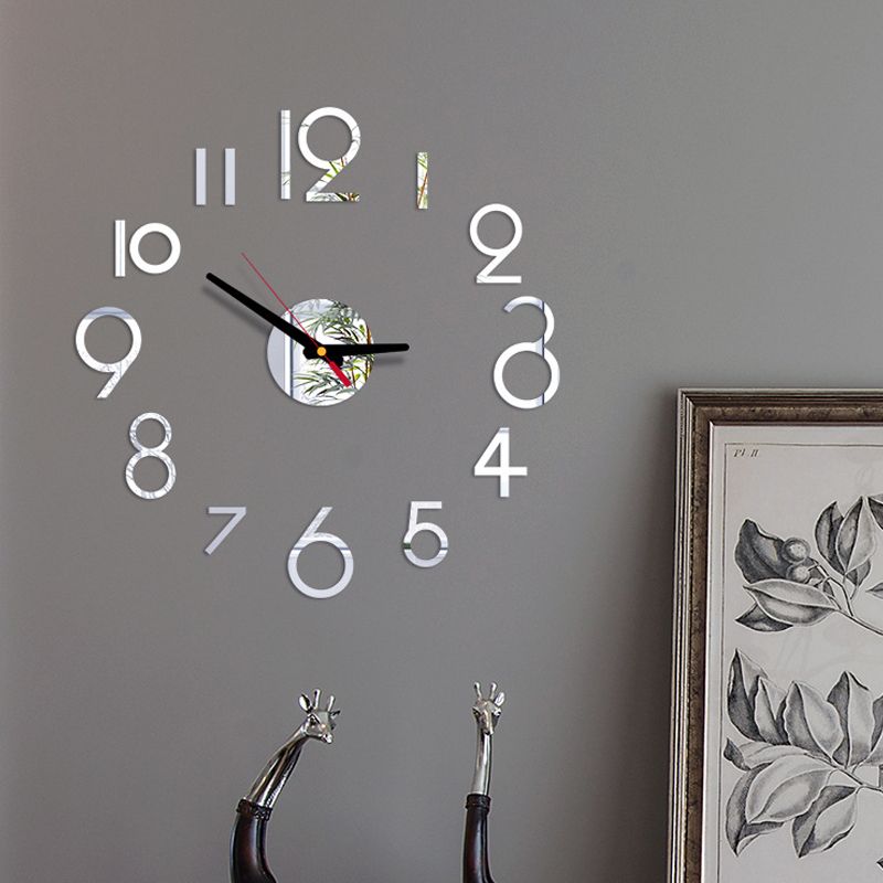 1 PC 3D DIY Wall Clock Acrylic Mirror Stickers Wall Clocks For Home Decoration Living Room Quartz Needle Hanging Watch Europe Horloge ,Home Decor ,Room Decor