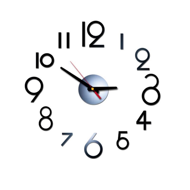 1 PC 3D DIY Wall Clock Acrylic Mirror Stickers Wall Clocks For Home Decoration Living Room Quartz Needle Hanging Watch Europe Horloge ,Home Decor ,Room Decor