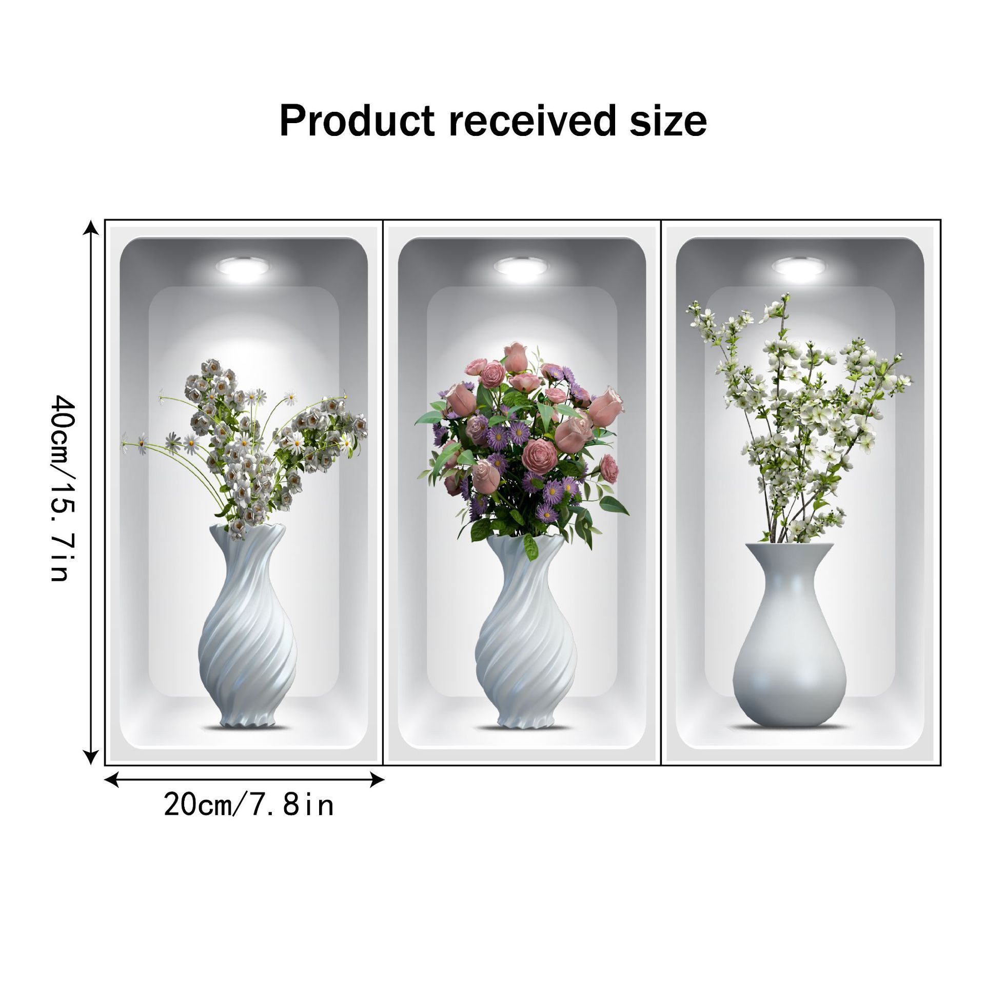 1 set Green plant vases, flower arrangement stickers, wall stickers, room and living room decoration stickers