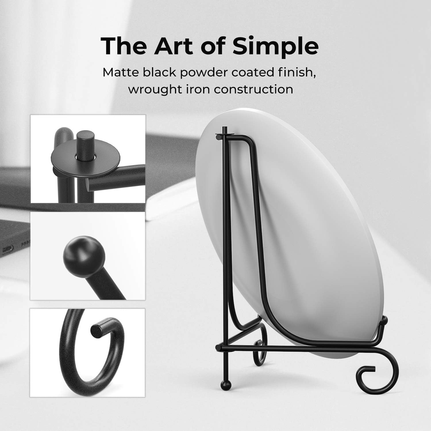 1pc Display board bracket -4-inch (approximately 10.2 cm) board display rack+metal frame, decorative panel, book, photo, and collectible metal art rack bracket