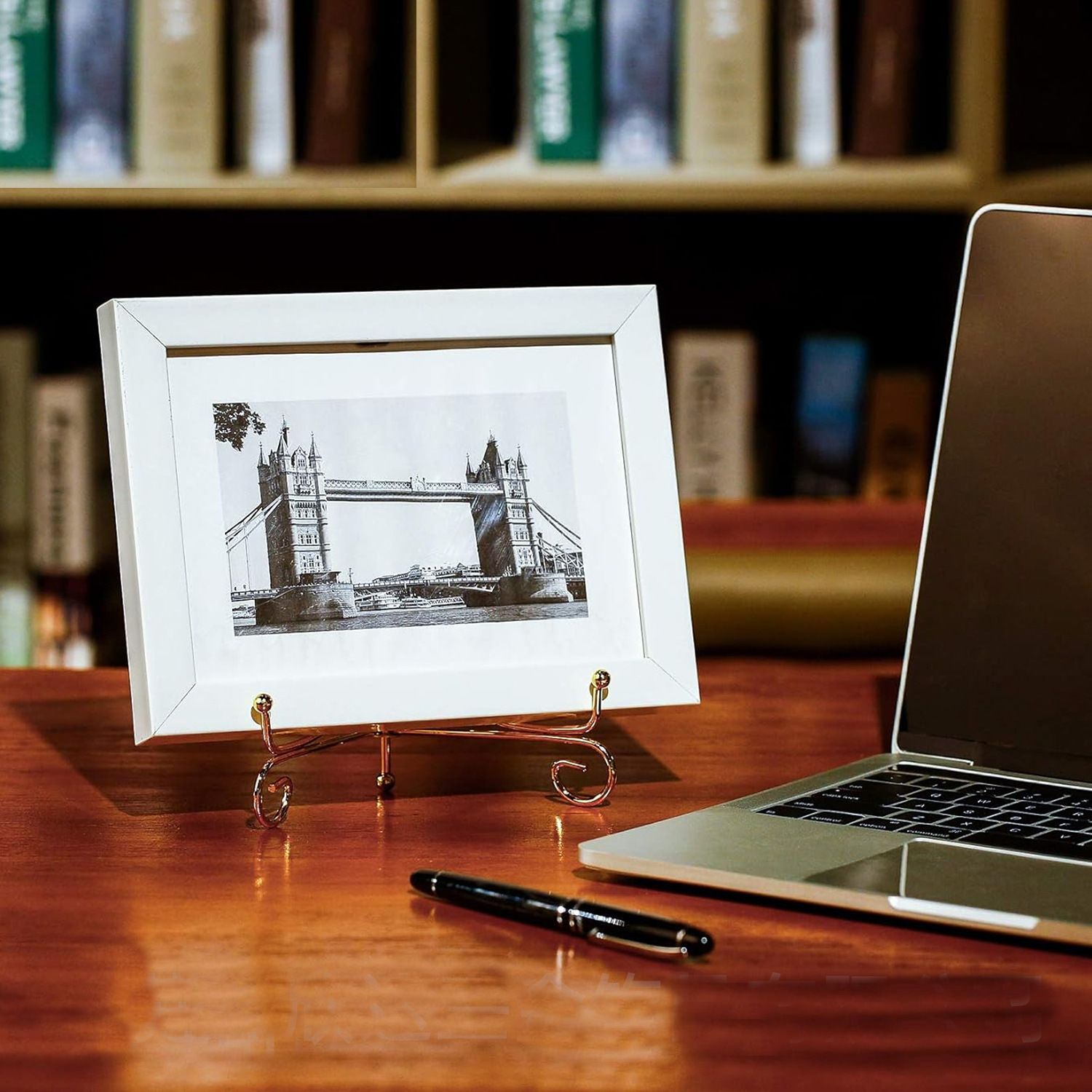 1pc Display board bracket -4-inch (approximately 10.2 cm) board display rack+metal frame, decorative panel, book, photo, and collectible metal art rack bracket