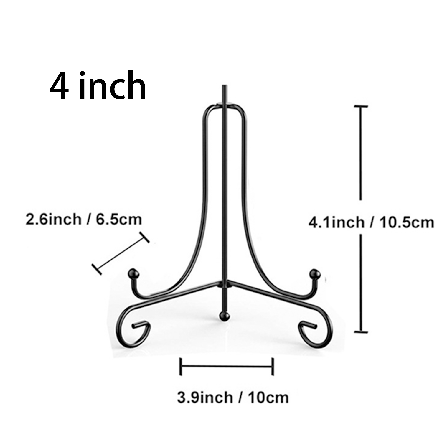 1pc Display board bracket -4-inch (approximately 10.2 cm) board display rack+metal frame, decorative panel, book, photo, and collectible metal art rack bracket