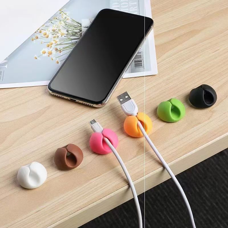 2/3 piece data cable storage rack, strong adhesive desktop data cable management easy to open, tidy phone charging cable holder suitable for home, office, car, desk, bedside table