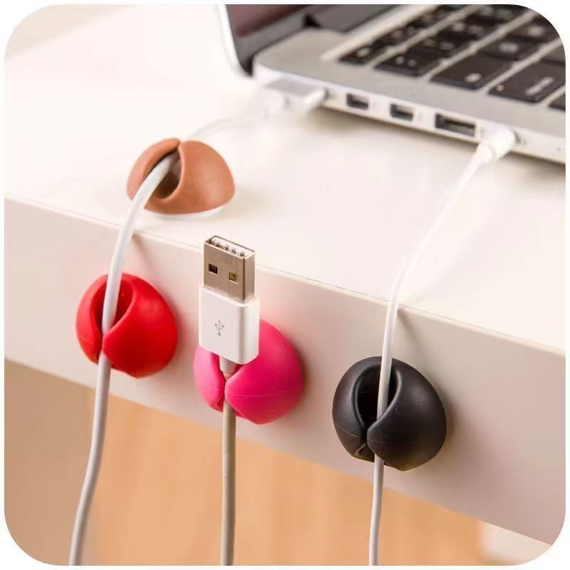 2/3 piece data cable storage rack, strong adhesive desktop data cable management easy to open, tidy phone charging cable holder suitable for home, office, car, desk, bedside table