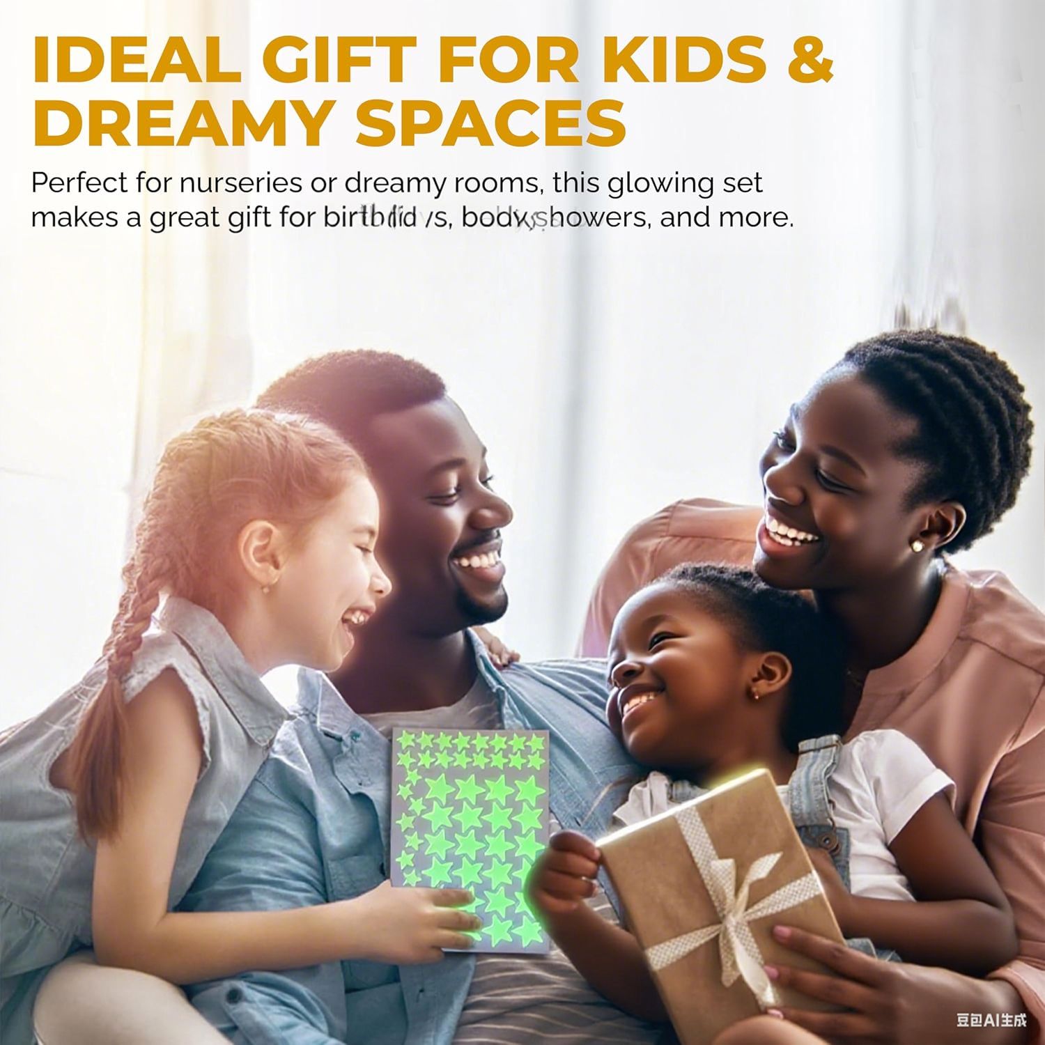 36/72Pcs  Glow in The Dark Stars, Glow in The Dark Moon for Ceiling Planets Space Wall Stickers Solar System Galaxy Wall Decals for Kids Boys Bedroom Living Room Decoration -Green