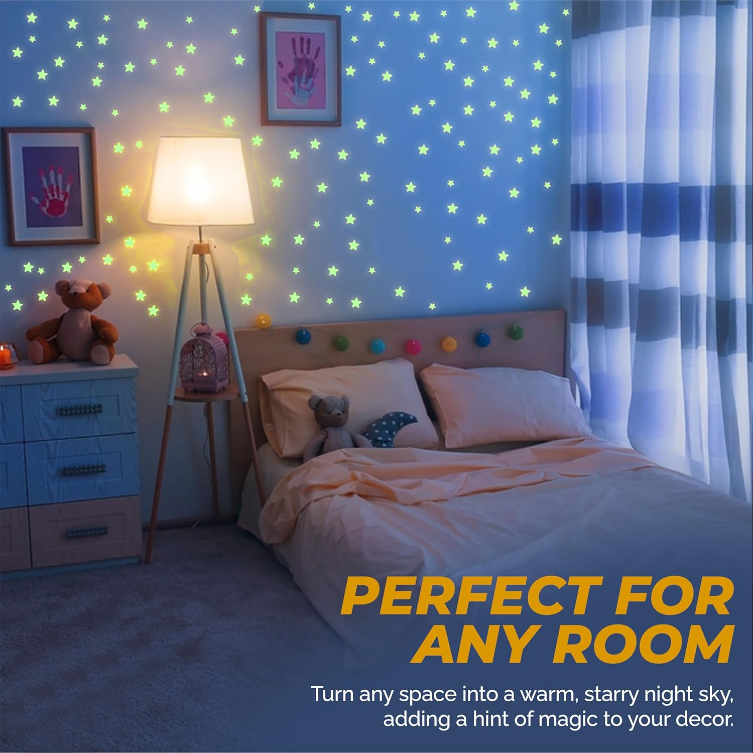 36/72Pcs  Glow in The Dark Stars, Glow in The Dark Moon for Ceiling Planets Space Wall Stickers Solar System Galaxy Wall Decals for Kids Boys Bedroom Living Room Decoration -Green