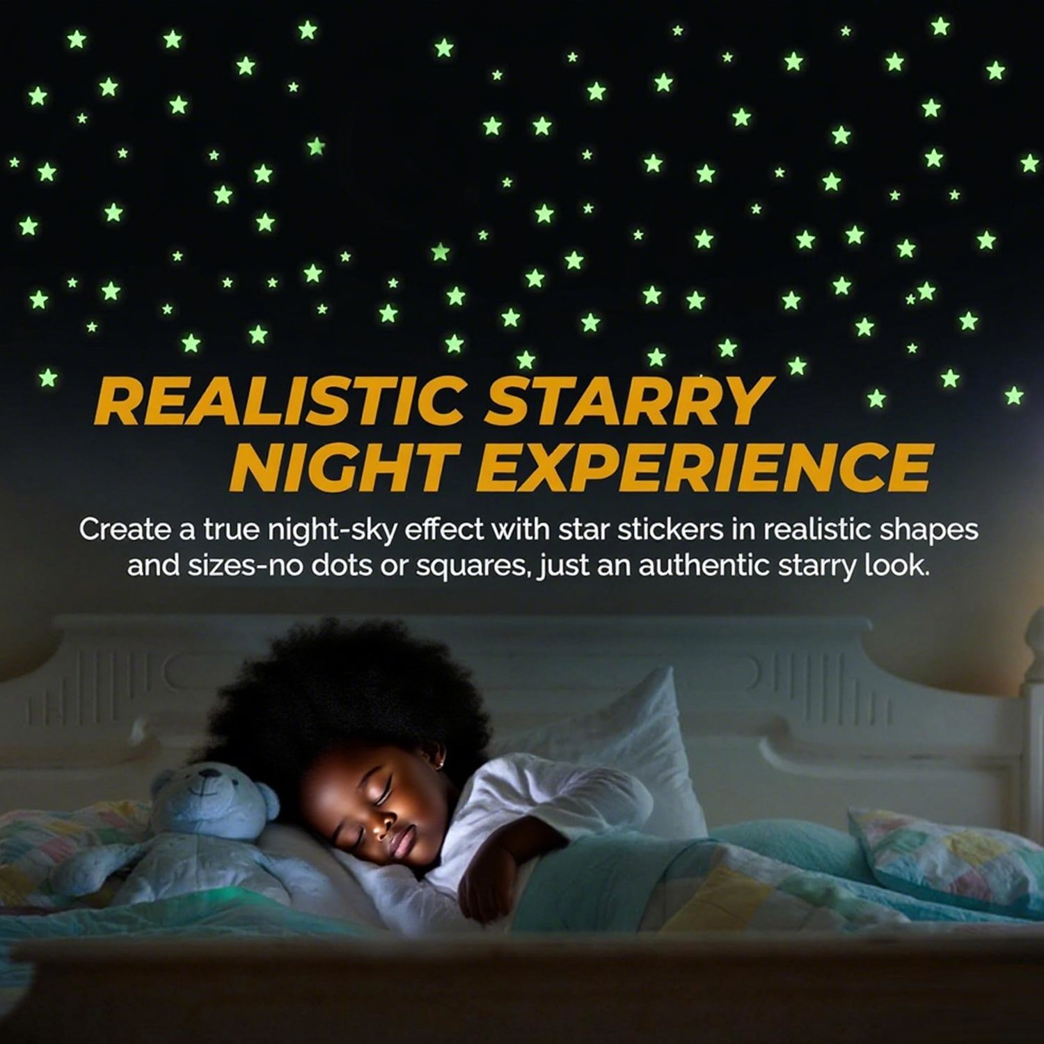 36/72Pcs  Glow in The Dark Stars, Glow in The Dark Moon for Ceiling Planets Space Wall Stickers Solar System Galaxy Wall Decals for Kids Boys Bedroom Living Room Decoration -Green