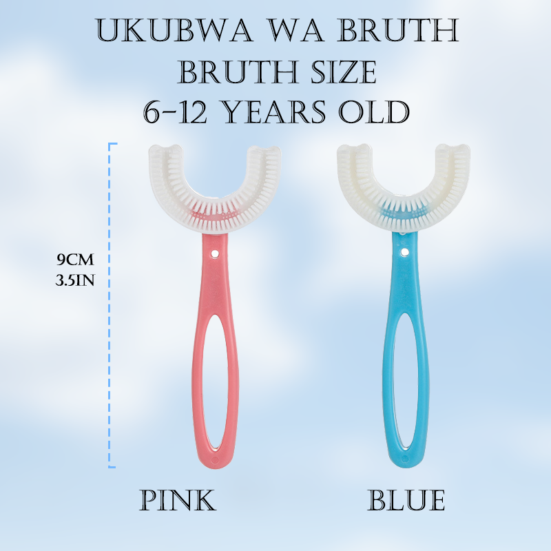 2PCS U-Shaped Toothbrush Kids - Toddler Toothbrush with Food Grade Soft Silicone Brush Head, Manual Whole Mouth Tooth Brush for Kids Age 2-12(Blue+Pink)