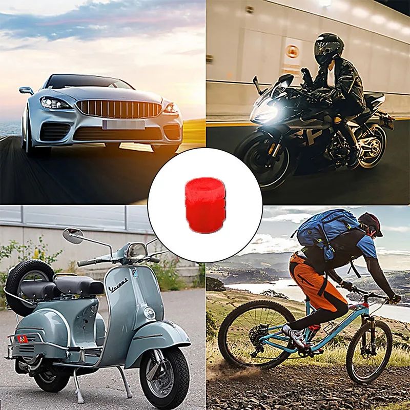 4PCS Luminous Valve Stem Caps - Universal Fit for Car, Motorcycle & Bicycle | Night-Glow Wheel Hub Decor Accessories