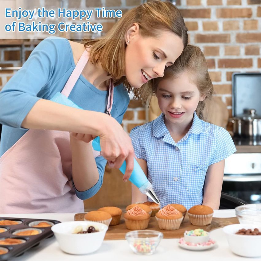 20Pcs/Set DIY Cake Decorating Tools - Icing Piping Nozzles, Bags & Couplers | For Cake, Cupcake, Cookie Pastry Decoration | Essential Baking Accessories