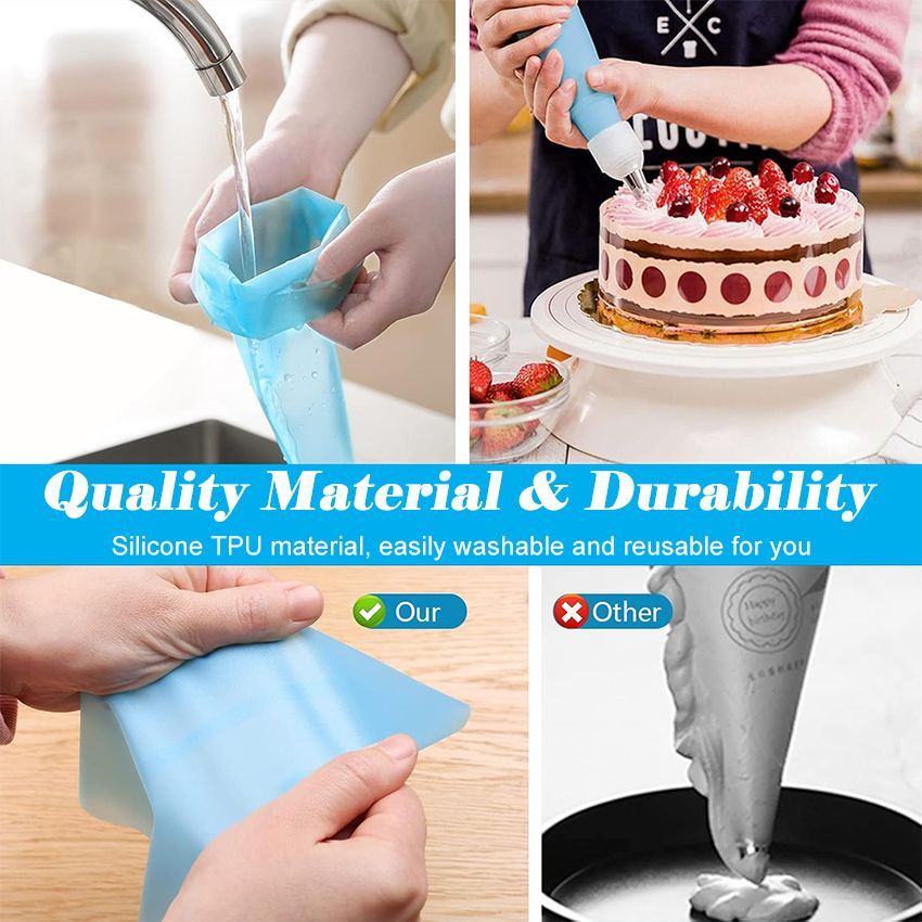 20Pcs/Set DIY Cake Decorating Tools - Icing Piping Nozzles, Bags & Couplers | For Cake, Cupcake, Cookie Pastry Decoration | Essential Baking Accessories