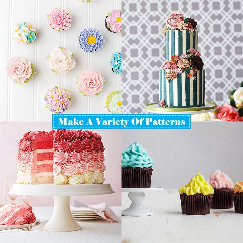 20Pcs/Set DIY Cake Decorating Tools - Icing Piping Nozzles, Bags & Couplers | For Cake, Cupcake, Cookie Pastry Decoration | Essential Baking Accessories