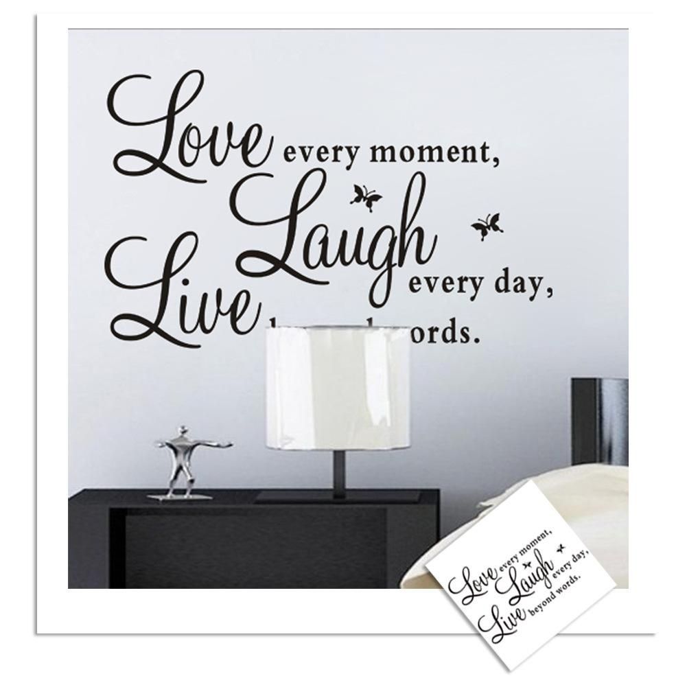 DIY Home Wall Stickers Live Every Moment, Laugh Every Day, Love Beyond Words" Wall Stickers - DIY Home Decor for Living Room & Bedroom