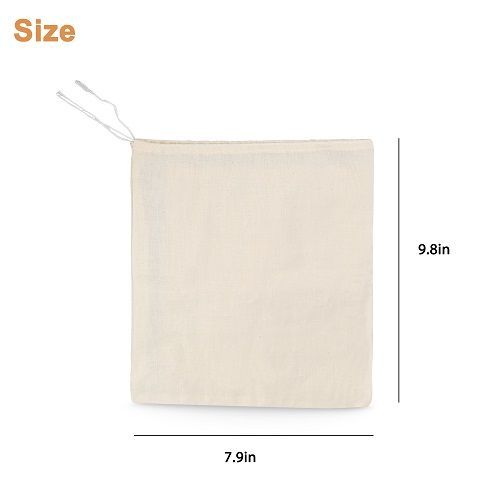 3PCS Reusable Fine Mesh Nut Milk Bags (25x20cm, Beige) - For Almond Milk, Soy Yogurt, Cold Brew Coffee, Tea & Juice