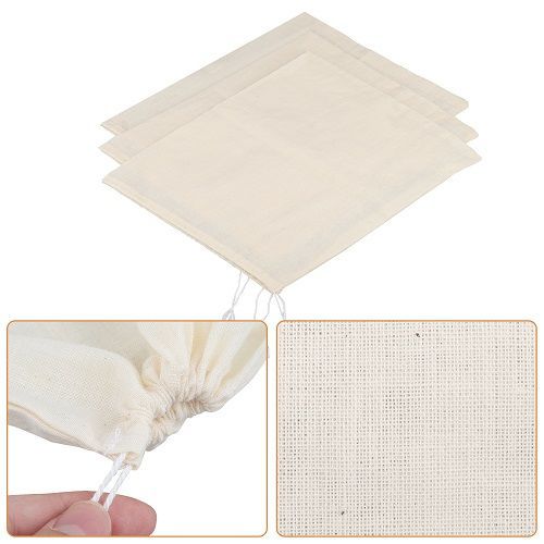 3PCS Reusable Fine Mesh Nut Milk Bags (25x20cm, Beige) - For Almond Milk, Soy Yogurt, Cold Brew Coffee, Tea & Juice