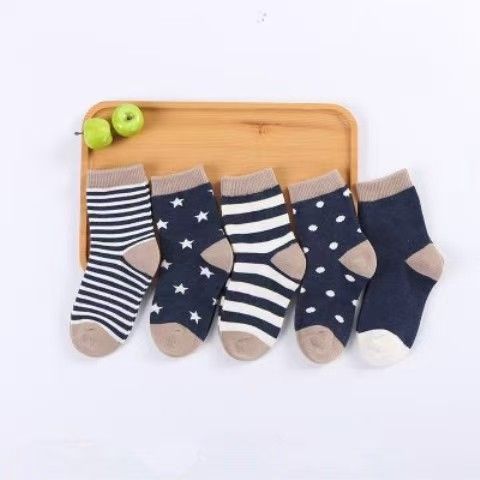 5Pairs Baby Socks Newborn Baby Boy Socks 0-1-3-7Y Kids Pure Cotton Animal Design Fadeless Soft Children's Socks for Girls
