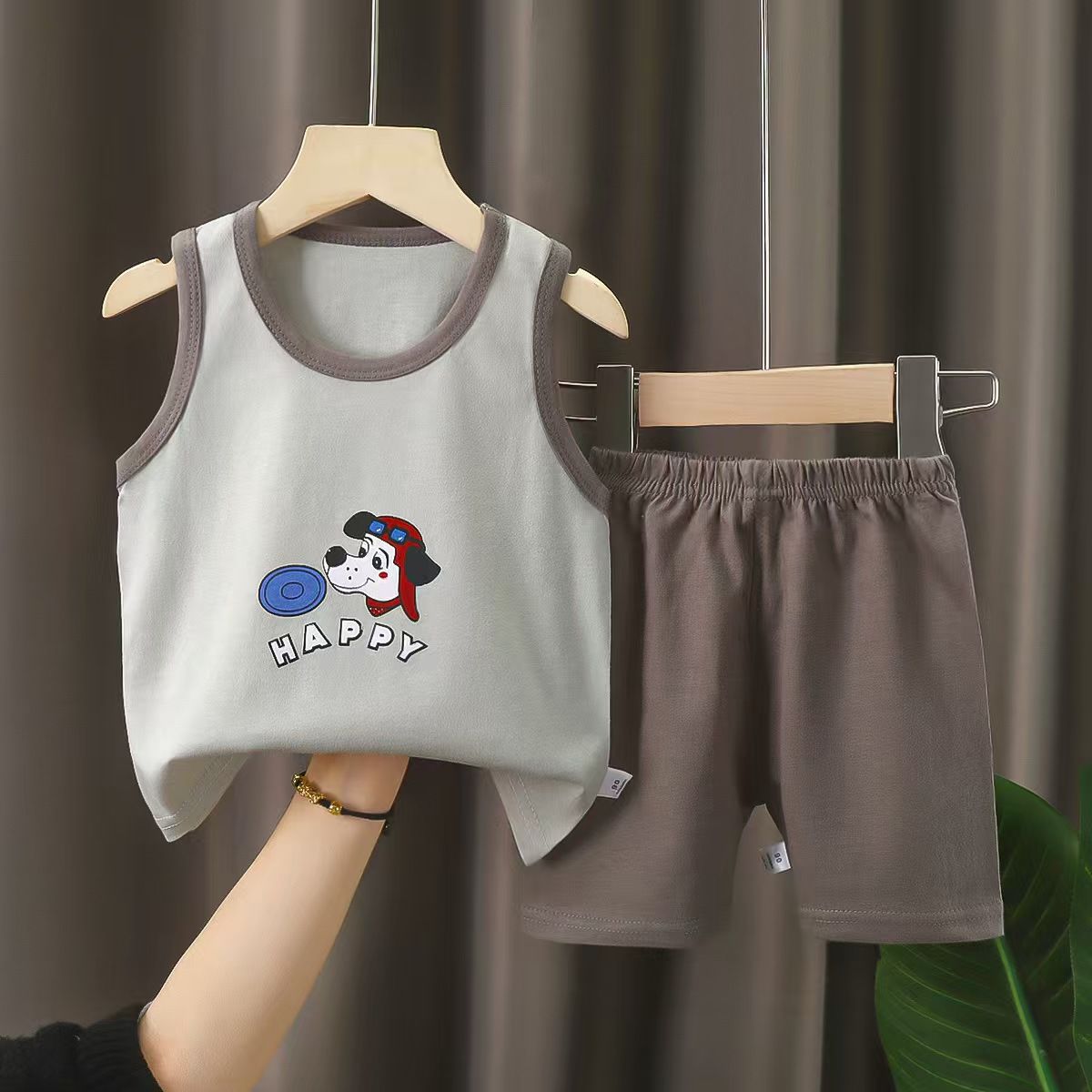 Children Sets Kids Clothes Boys Girls Vest Suit Summer Children's Clothing baby Cotton T-Shirts Shorts Tank Top Sleeveless