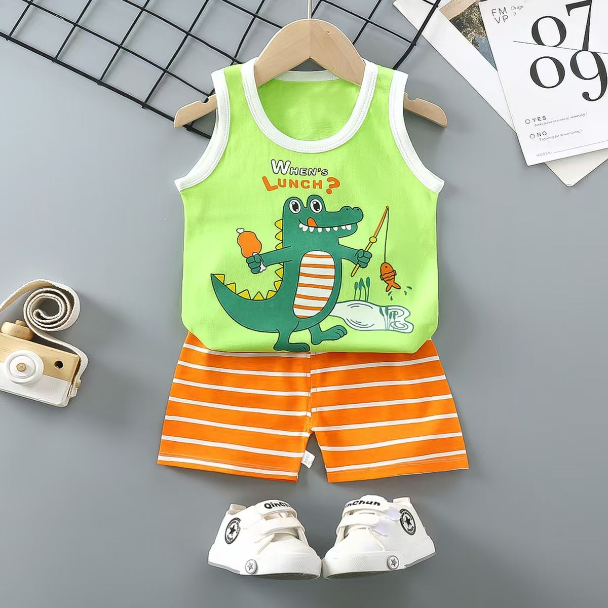 Children Sets Kids Clothes Boys Girls Vest Suit Summer Children's Clothing baby Cotton T-Shirts Shorts Tank Top Sleeveless
