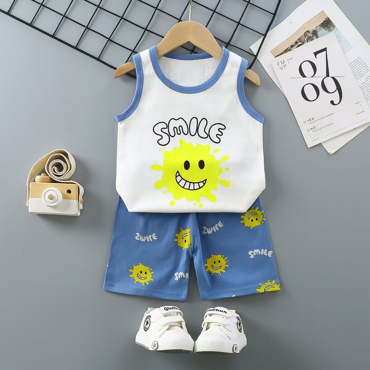 Children Sets Kids Clothes Boys Girls Vest Suit Summer Children's Clothing baby Cotton T-Shirts Shorts Tank Top Sleeveless
