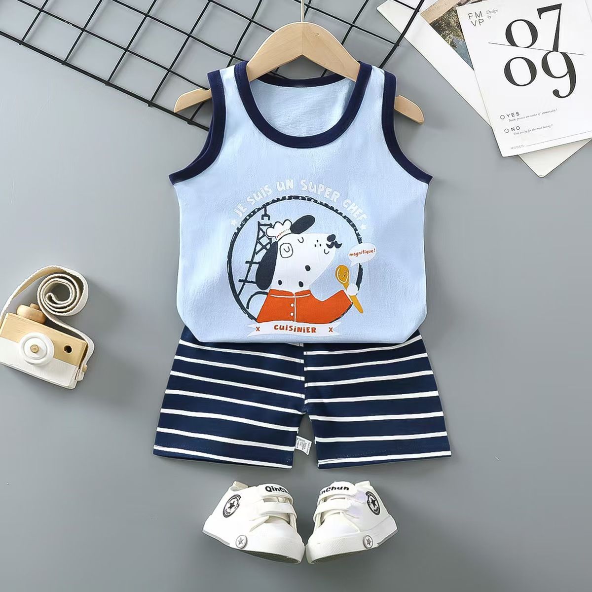 Children Sets Kids Clothes Boys Girls Vest Suit Summer Children's Clothing baby Cotton T-Shirts Shorts Tank Top Sleeveless