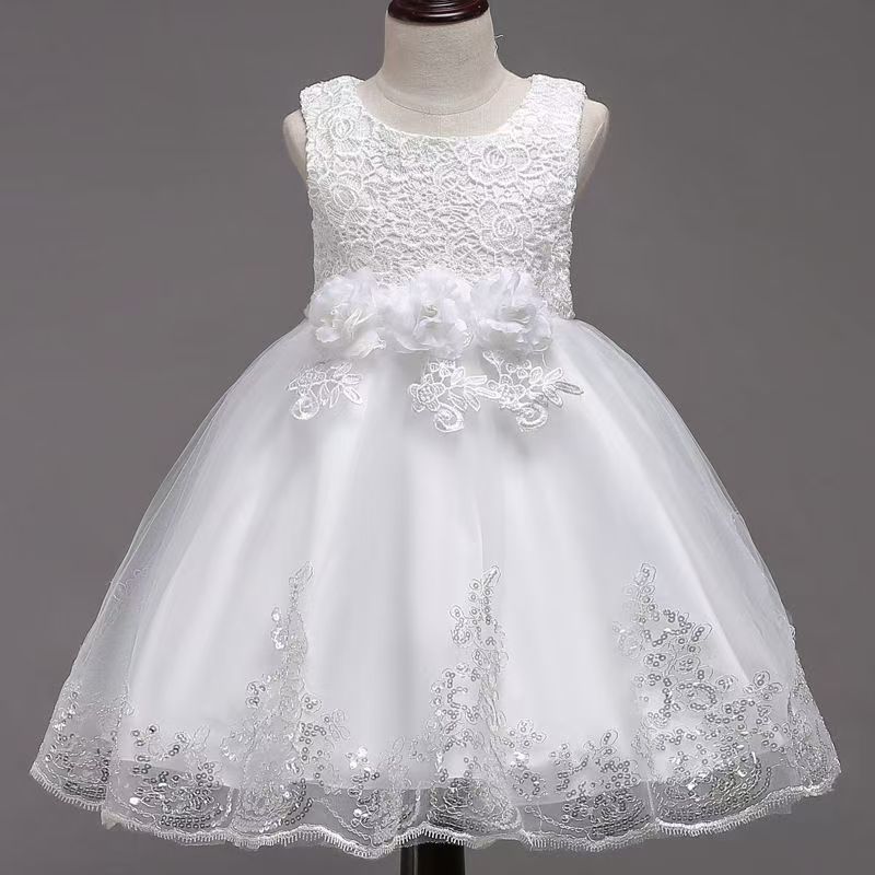 Children Birthday Holiday clothing baby princess dress Girls bow lace kids birthday Party dress