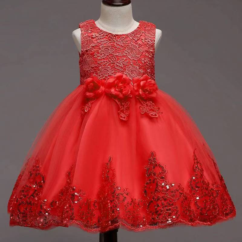 Children Birthday Holiday clothing baby princess dress Girls bow lace kids birthday Party dress