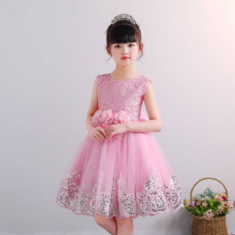 Children Birthday Holiday clothing baby princess dress Girls bow lace kids birthday Party dress