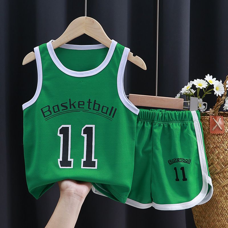 Children Sets Summer Short Sleeve Basketball T-shirts Shorts for Children Clothing Quick-drying Sport Tank Tops Kids Clothes