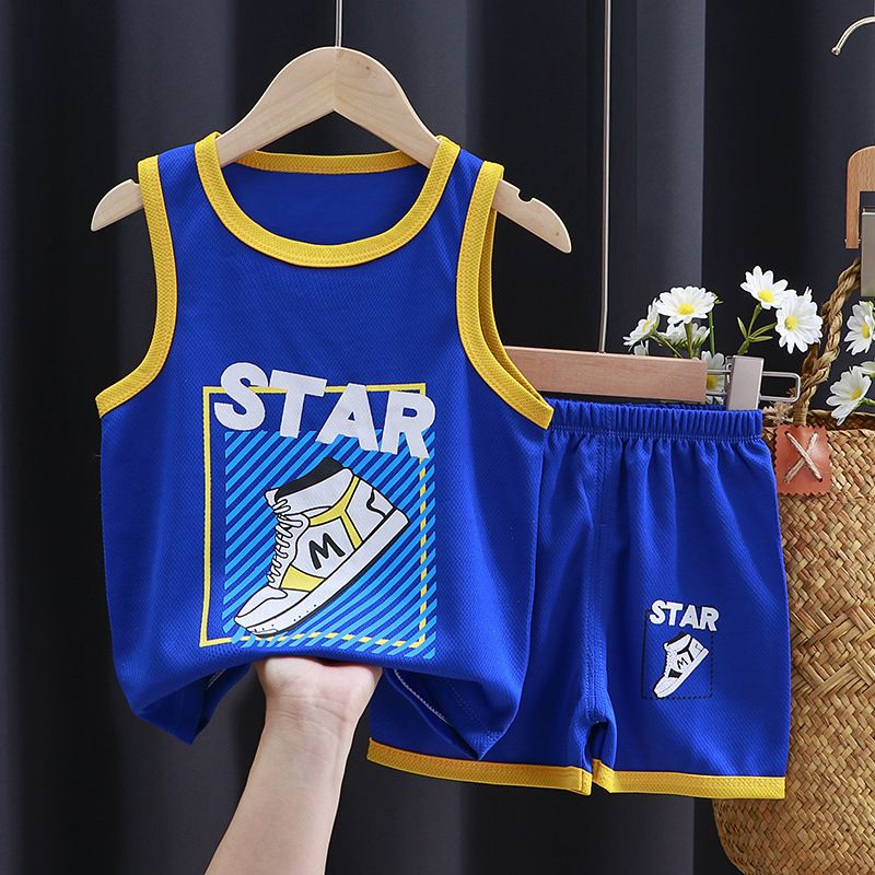 Children Sets Summer Short Sleeve Basketball T-shirts Shorts for Children Clothing Quick-drying Sport Tank Tops Kids Clothes