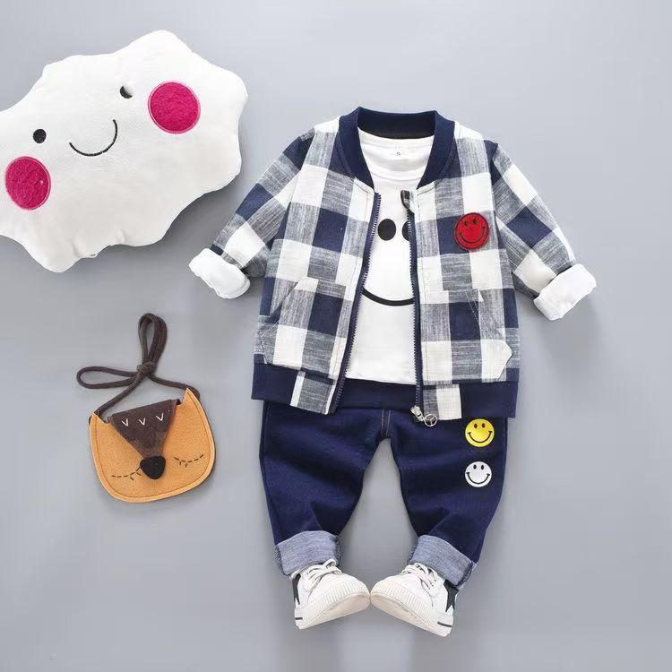 3 Pcs Set Autumn Kids Coat Jacket+T Shirt+Pants Children Sport Suits Boys Clothes