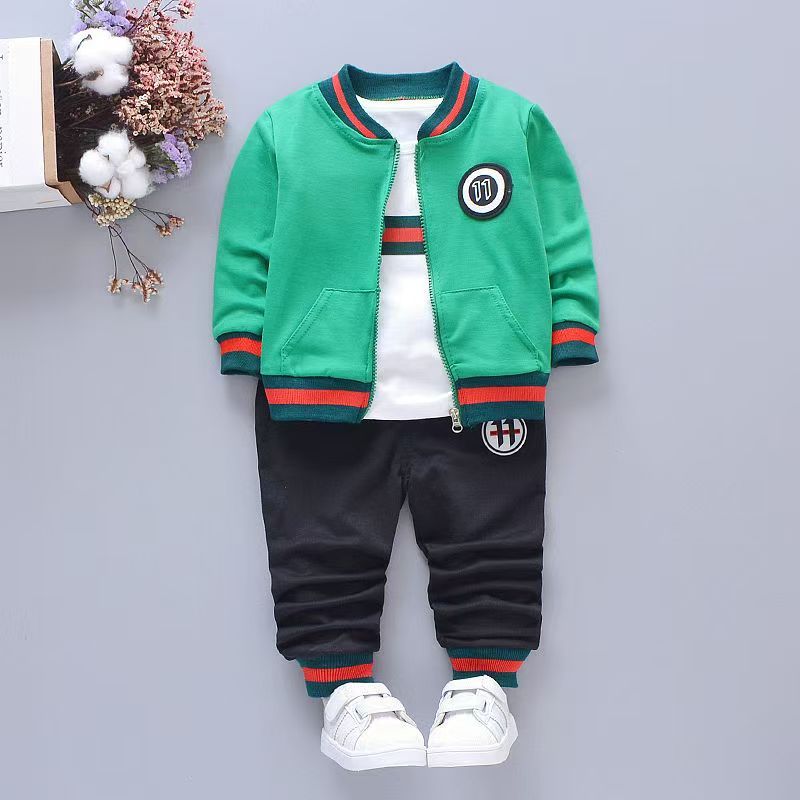 3 Pcs Set Autumn Kids Coat Jacket+T Shirt+Pants Children Sport Suits Boys Clothes