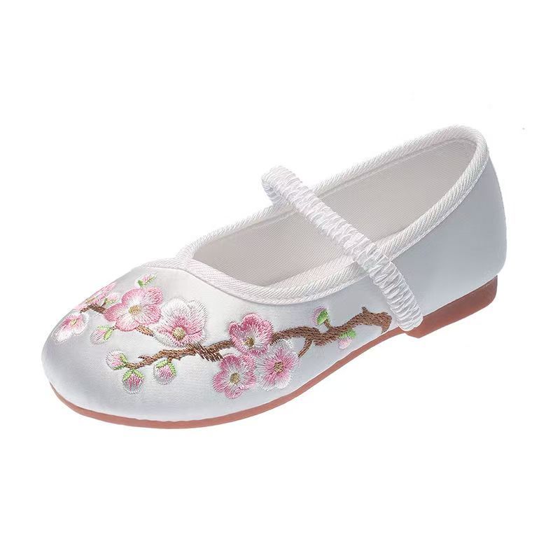 Hanfu shoes girls Chinese style children embroidered shoes ethnic antique baby little princess costume old Beijing cloth shoes