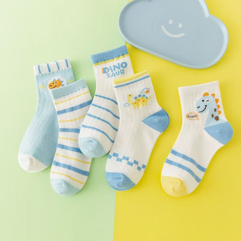 5Pairs/lot Baby socks rubber anti slip floor cartoon kids Toddlers autumn spring Fashion newborn socks boy girl socks