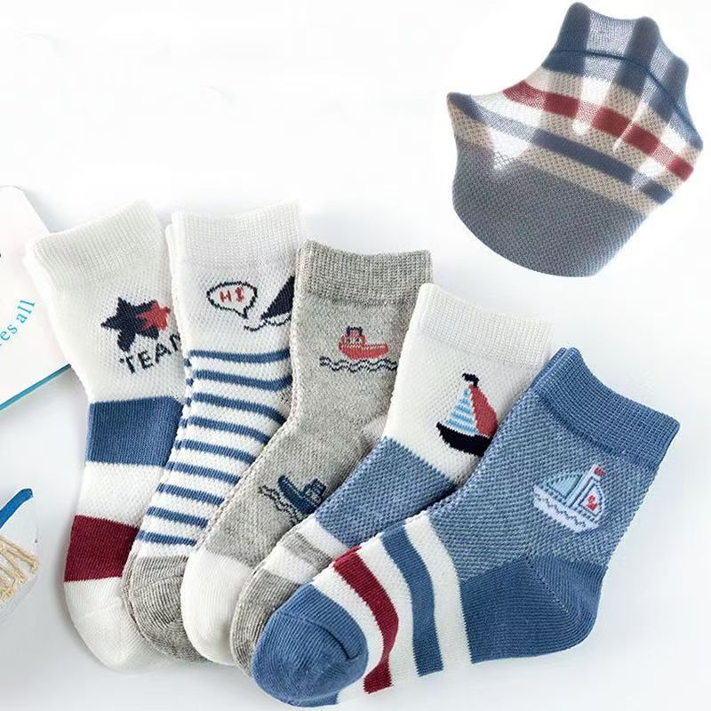5Pairs/lot Baby socks rubber anti slip floor cartoon kids Toddlers autumn spring Fashion newborn socks boy girl socks