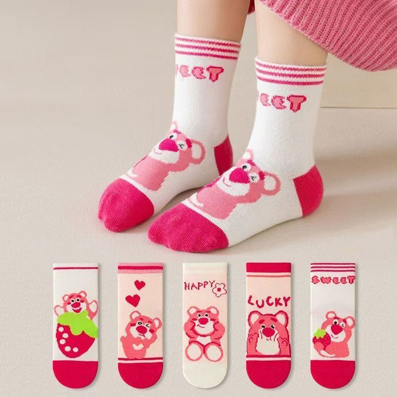 5Pairs/lot Baby girl socks rubber anti slip floor cartoon kids Toddlers autumn spring Fashion newborn socks boy girl socks