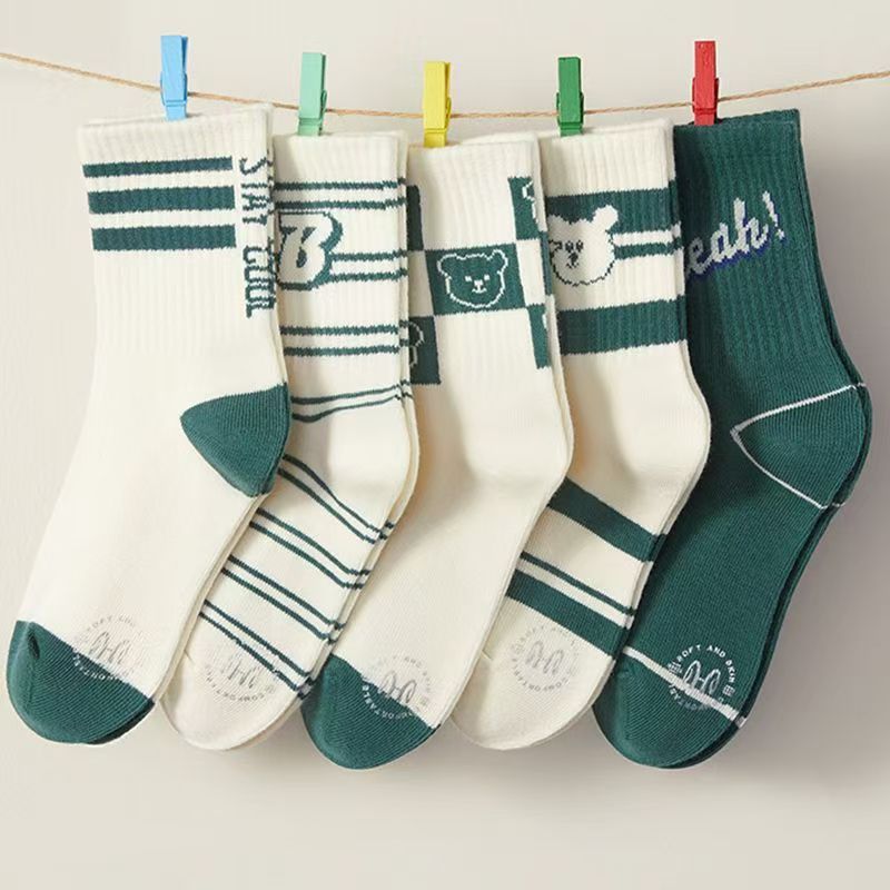 5Pairs/lot Baby socks rubber anti slip floor cartoon kids Toddlers autumn spring Fashion newborn girl boy socks