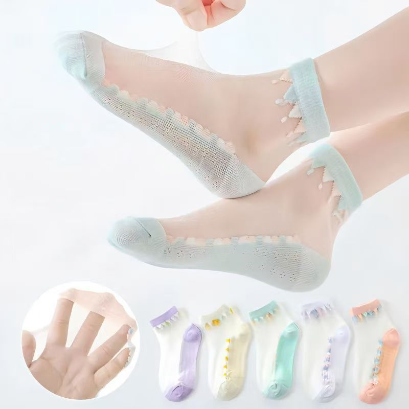 5Pairs/lot Kids Socks Spring Summer Cotton Girls Socks Cute Flowers Pattern for Children Baby Little Girl Clothing Accessories boy girl socks