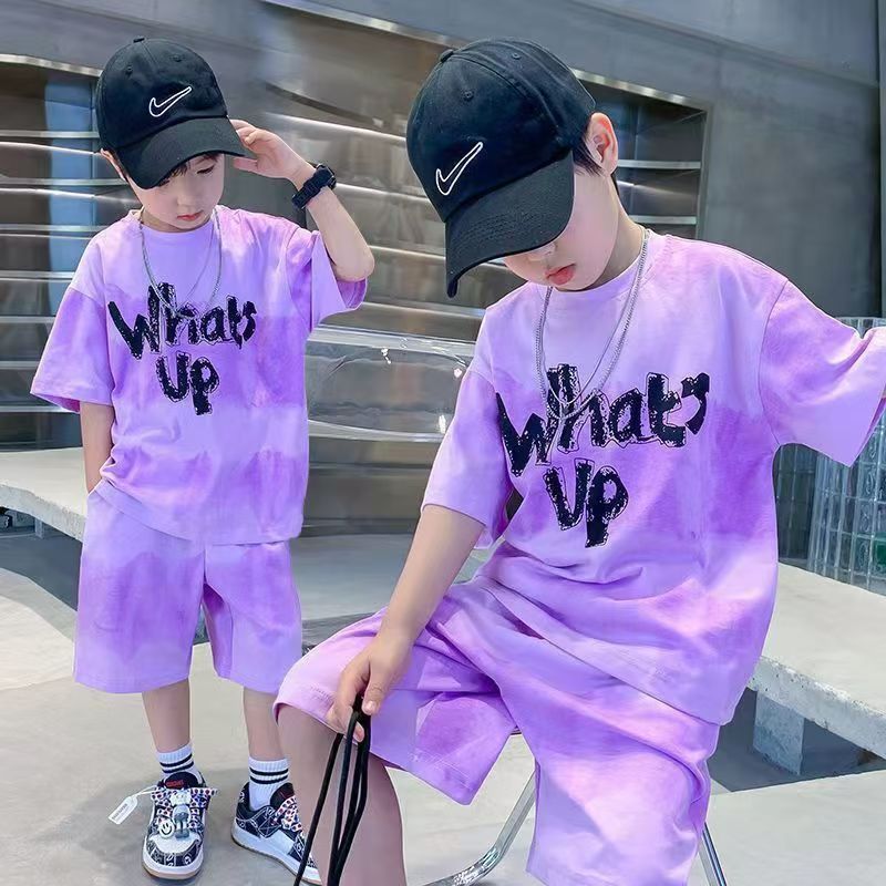 2 pieces set Casual Set Toddler Kids Boys Plant Printing T Shirt Tops+Shorts 2PCS Set Boy Clothes