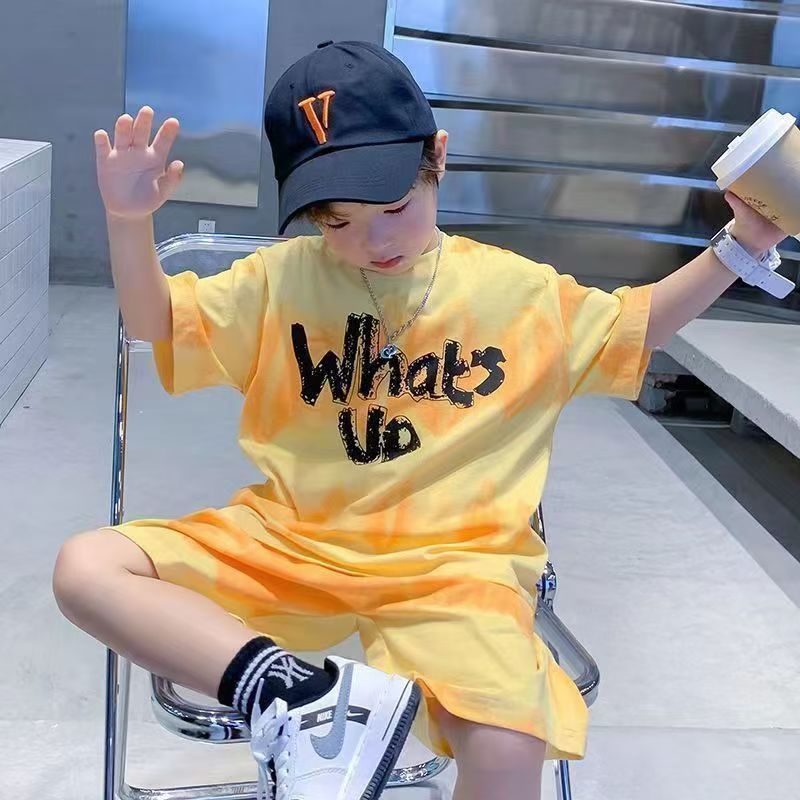 2 pieces set Casual Set Toddler Kids Boys Plant Printing T Shirt Tops+Shorts 2PCS Set Boy Clothes