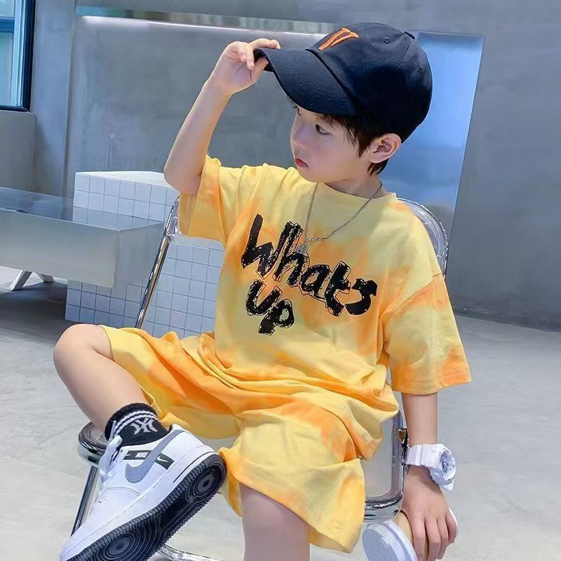 2 pieces set Casual Set Toddler Kids Boys Plant Printing T Shirt Tops+Shorts 2PCS Set Boy Clothes