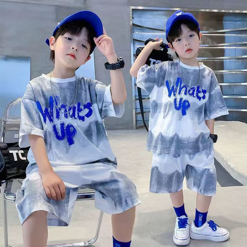 2 pieces set Casual Set Toddler Kids Boys Plant Printing T Shirt Tops+Shorts 2PCS Set Boy Clothes